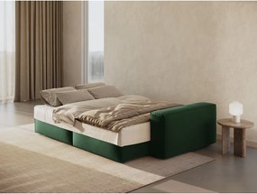 Divano verde scuro allungabile e con contenitore rivestito in velluto 247 cm Jodie – Micadoni