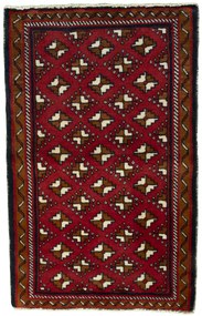 Turkmen Tappeto 100 x 60 Rosso (Iran) Annodato A Mano