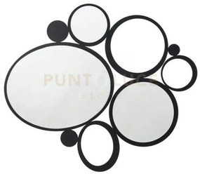 Specchio bubbles nero in ferro 90x79hcm