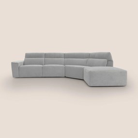 Clark Divano angolare con opzione relax elettrico in tessuto smacchiabile impermeabile T17 grigio