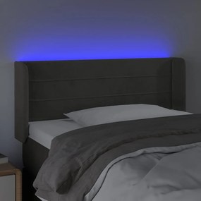Testiera a led grigio scuro 103x16x78/88 cm in velluto