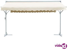 vidaXL Tenda Parasole con Piedistallo 500x300 cm Crema