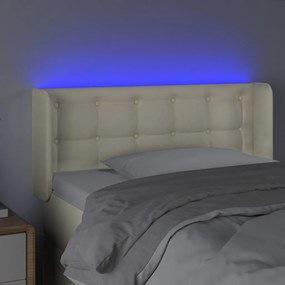 Testiera a led crema 83x16x78/88 cm in similpelle