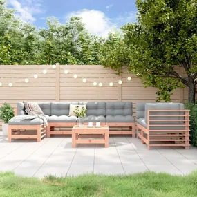 Set salotto da giardino 8 pz in legno massello di douglas
