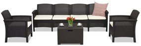 Set divani in polyrattan Venezia Coffee Box Max 6 Bica marrone