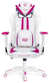 Sedia girevole da bambino Diablo X-Ray Kids Size: Bianco Rosa
