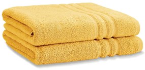 Set di asciugamani tipo terry gialli in cotone 2 pz 90x140 cm Zero Twist – Catherine Lansfield