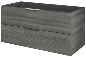 Mobile da bagno sospeso sotto lavabo L 99 x H 48 x P 45 cm grigio, 2 cassetti PELIPAL Madeo