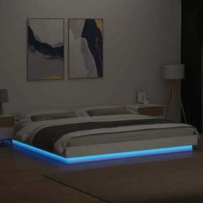 Giroletto con luci led bianco 200x200 cm in legno multistrato