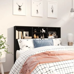 Testiera Con Contenitore Nera 120x19x103,5 Cm /