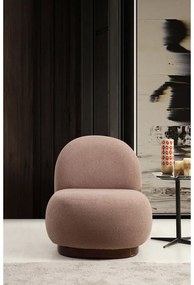 Poltrona marrone in tessuto bouclé Tina - Artie