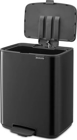 Cestino per la spazzatura nero opaco in acciaio con pedale 12 l Bo – Brabantia