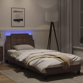 Giroletto con luci led marrone 90x200 cm in similpelle