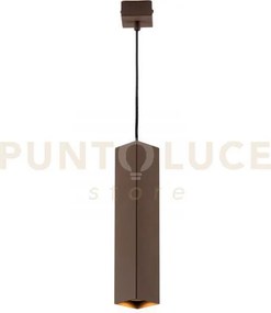 Lampadario a sospensione fluke quadrata corten 1 luce attacco gu10 ...