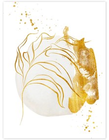 Quadro da parete - foglie giallo ed oro | Inspio