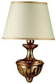 Applique In Legno Classico Argento Mecca Con Paralume 1 Luce Rondine