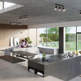Plafoniera da Soffitto in Acciaio 3xGU10 MERIDA 3 Nera Orientabile