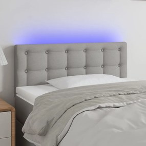Testiera A Led Grigio Chiaro 90x5x78/88 Cm İn Tessuto /