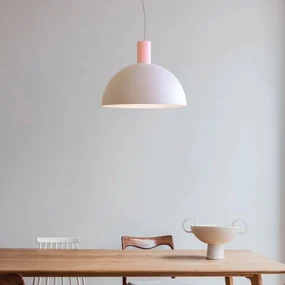 Lampadario Natura Zenit bianco paralume bianco E27 Ø40cm LUMICOM