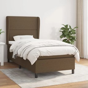 Giroletto A Molle Con Materasso Marrone Scuro 100x200cm Tessuto /