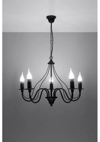 Lampadario a sospensione con catena MINERWA 5 5xE14/40W/230V nero