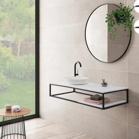 Mobile da bagno sospeso sotto lavabo L 80 x H 21.5 x P 46.5 cm grafite laccato opaco, Kler