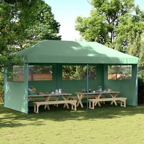 Tendone Per Feste Pieghevole Pop-up Con 3 Pareti Verde /