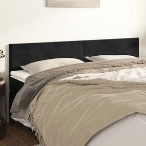 Testiera 2 Pz Nera 90x5x78/88 Cm İn Velluto /