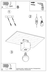 Plafoniera ABEL 1xE27/60W/230V calcestruzzo