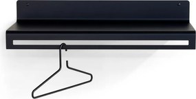 Attaccapanni da parete nero in metallo con scaffale 78 cm Sway – Spinder Design