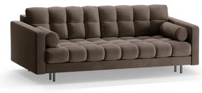 Divano marrone allungabile/con contenitore con rivestimento in velluto 222 cm Bali – Cosmopolitan Design