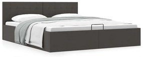 Giroletto Con Contenitore Grigio Scuro İn Tessuto 160x200 Cm /