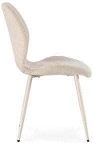 Sedie da pranzo in set color crema in imbottito 4 pz Ansu – Marckeric