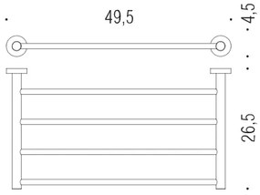 Colombo Plus W4987 Rack portasciugamani 49,5 cm a quattro posizioni Cromo