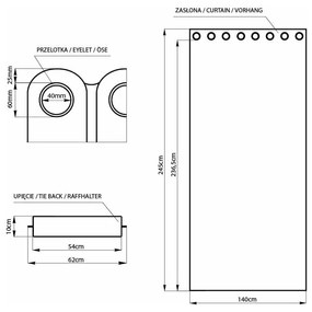 Tenda termoisolante/parzialmente oscurante nera 140x245 cm Kierra – Restilo