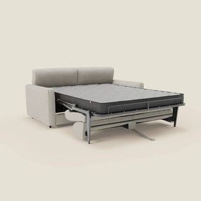 Nivon Divano letto moderno materasso H16 cm con poggiatesta in tessuto impermeabile T25 panna