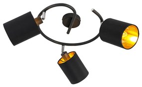 Plafoniera moderna nera 3 luci - Lofty