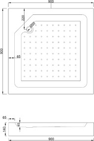 Mexen Rio cabina doccia quadrata 90 x 90 cm, trasparente, cromo + piatto doccia Rio, bianco - 860-090-090-01-00-4510