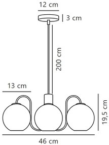 Nordlux - Lampadario a sospensione con filo FRANCA 4xE14/40W/230V