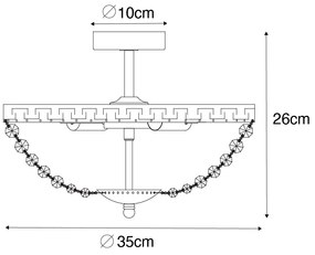 Plafoniera classica bronzo e cristallo 3 luci - Mondrian