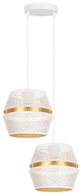 Lampadario a cavo PARIS 2xE27/60W/230V bianco/oro