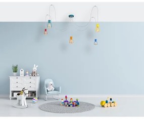 Lampadario a sospensione con filo TUBE 5xE27/20W/230V ragno