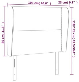 Testiera ad Orecchio Grigio 103x23x118/128cm in Similpelle