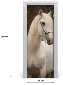 Adesivo per porta interna cavallo bianco 75x205 cm