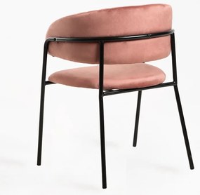 Sedia Moniel Black Velluto - Rosa