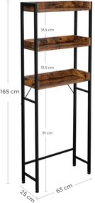 Scaffale da bagno RENARO marrone/nero