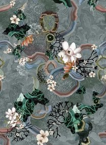 Christian Lacroix Carta da parati Algae Bloom - Graphite