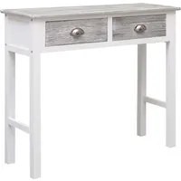 Tavolo Consolle Grigio 90x30x77 cm in Legno cod mxl 12218