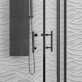 Kamalu - cabina doccia nera 110x110 doppio battente | kpx1000n