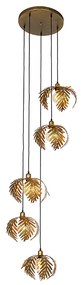 Lampada a sospensione vintage ottone 5 luci - BOTANICA